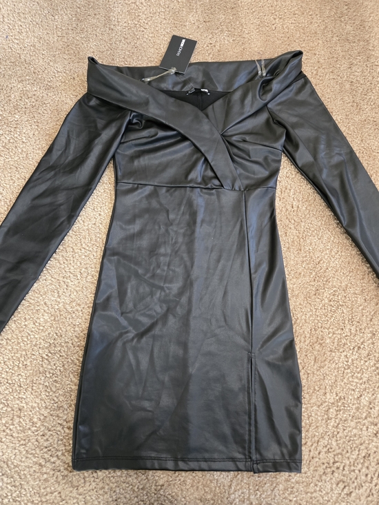 Fashion Nova Dresses & Skirts - Fashion Nova Black Faux Leather Dress with Branded Tag